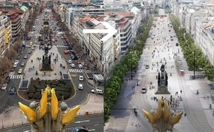 Весной начнется обновление Вацлавской площади. Посмотрите, как она будет выглядеть через три года